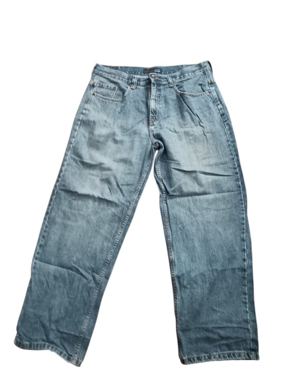 Anchor Blue Baggy Y2K 90s Skater Grunge Blue Denim Jeans Mens 36 x 32